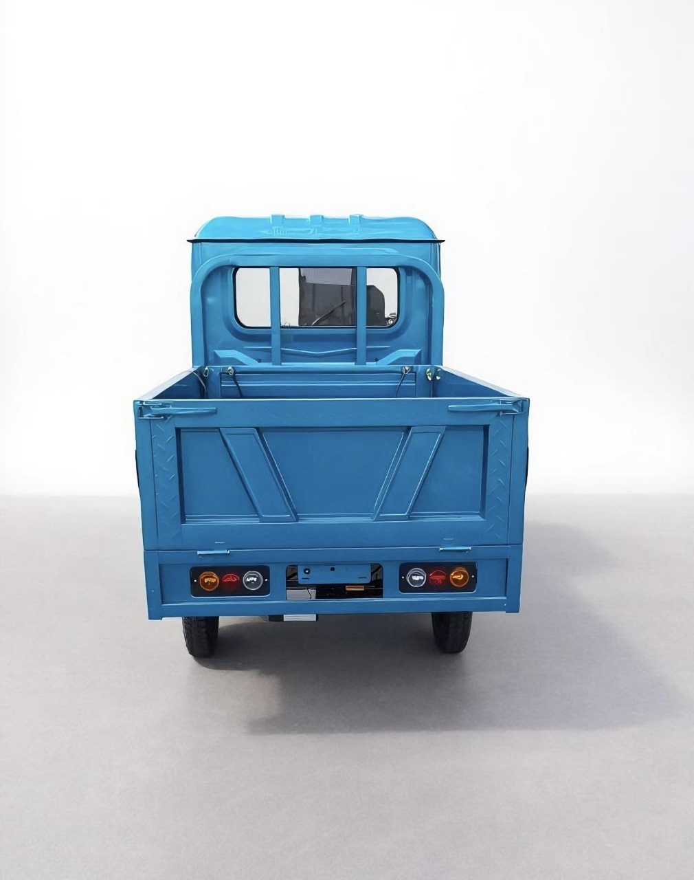 Blue electric cargo loader rear view